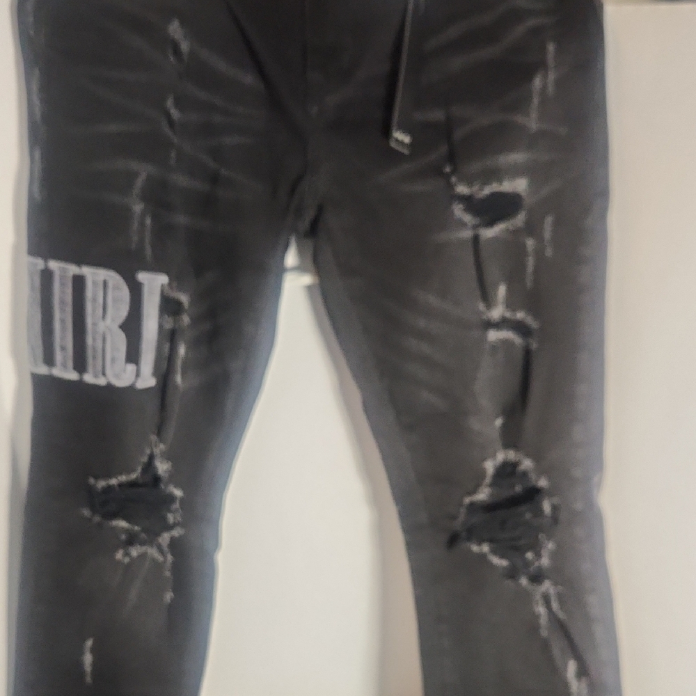 Men's Black Distressed Jeans